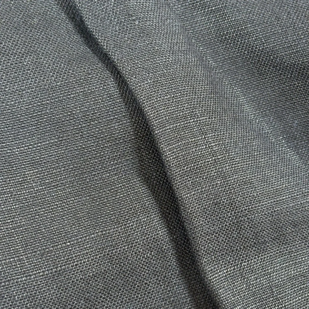 Eddie Bauer Mens Belgian Linen Pleated Cuffed Trousers Navy Blue Relaxed Fit 38